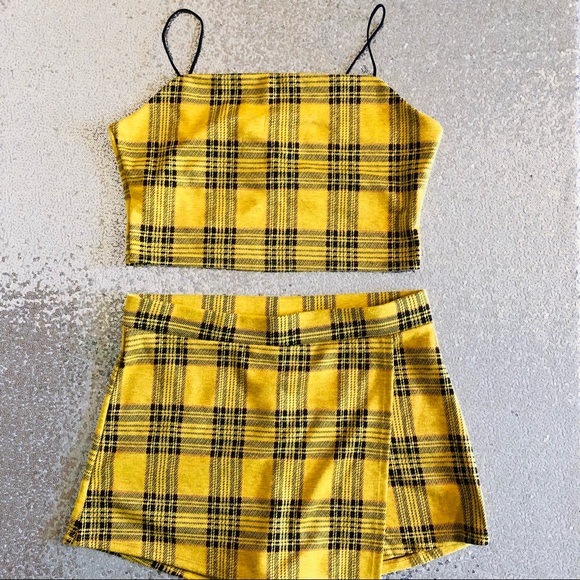 Yellow Checkered 2pc Set - Picture 2 of 15